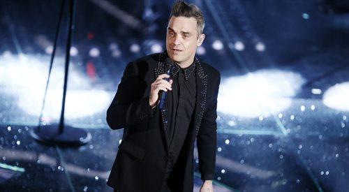 Robbie Williams na festiwalu w Sanremo - luty 2017 rok