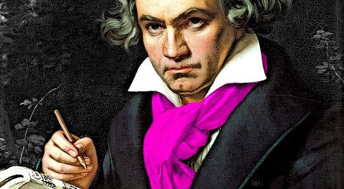 Grafika według portretu Ludwiga van Beethovena pędzla Josepha Karla Stielera (1820 r.)