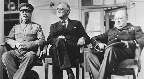 Józef Stalin, Franklin Delano Roosevelt i Winstron Churchill w Teheranie (1943 r.)