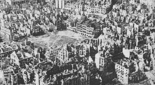 Zniszczona Warszawa w styczniu 1945 roku