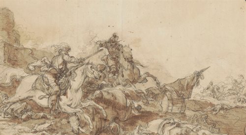 Jean Pierre Norblin de la Gourdaine, szkic kompozycyjny epizodu z bitwy pod Zieleńcami, 1792