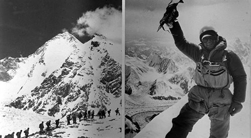 Jerzy Kukuczka na szczycie Hidden Peak, 1983 r. PAPCAF-ARCHIWUM