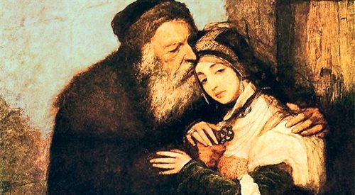 Obraz Shylock i Jessica autorstwa polskiego malarza, Maurycego Gottlieba