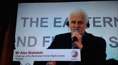 Aleś Bialacki na szczycie Partnerstwa Wschodniego