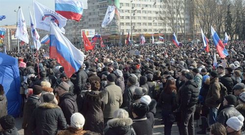 Prorosyjski wiec w Doniecku, 9 marca 2014 roku