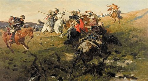 Potyczka Kozaków z Tatarami - obraz Józefa Brandta
