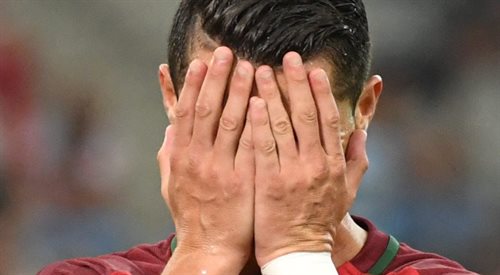 Cristiano Ronaldo z Portugalii podczas meczu z Polską