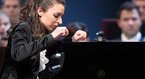 Julianna Awdiejewa podczas występu na XVI Międzynarodowym Konkursie Pianistycznym im. Fryderyka Chopina