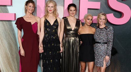 Laura Dern, Nicole Kidman, Shailene Woodley, Zoe Kravitz, Reese Witherspoon - główne bohaterki serialu Małe kłamstewka na premierze w Los Angeles