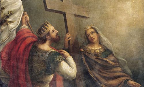 Konstantyn i Helena wokół Świętego Krzyża - reprod. fot. obrazu Vasilija Sazonova (17891870). Wikimedia Commonsdp