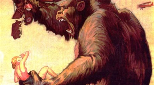 Fragment plakatu do filmu King Kong z 1933 roku