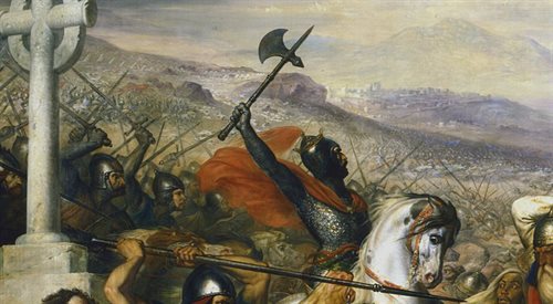 Karol Młot w bitwie pod Poitiers, fragment obrazu Charlesa de Steuben