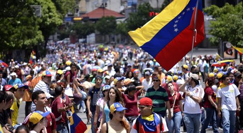 Antyrządowe protesty organizowane są w Wenezueli od ponad dwóch lat.  Na zdjęciu demonstracja z 24 czerwca 2014 r.