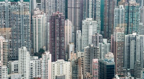 Panorama Hong Kongu - jednego z najgęściej zaludnionych miast świata
