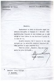 Pismo Miguela A. Riviery z 8.12.1940