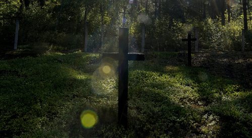 W 1943 r. Ukraińska Powstańcza Armia zamordowała ponad 1000 mieszkańców Ostrówek oraz sąsiedniej Woli Ostrowieckiej. W ciągu trwających 23 lata poszukiwań udało się odnaleźć szczątki ok. 660 ofiar mordów, które spoczywają na tutejszym cmentarzu