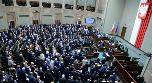 Widok na salę obrad podczas ostatniego, 102. posiedzenia Sejmu VII kadencji