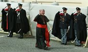 Arcybiskup Toronto, kardynał Thomas Collins po zakończeniu ostatniej kongregacji kardynałów przed wtorkowym konklawe, w Watykanie. Podczas trwających 7 dni obrad, poświęconych sytuacji Kościoła i wyzwaniom dla nowego papieża, głos zabrało ponad 100 purpuratów. 