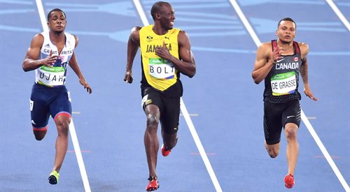 Usain Bolt (w środku)