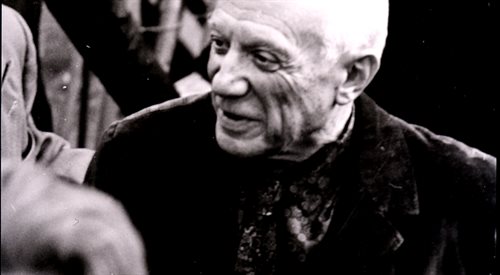 Pablo Picasso w Mediolianie w 1953 r.