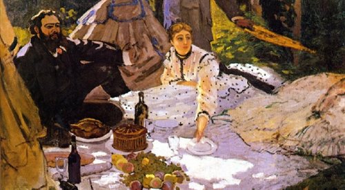 Fragment obrazu Claudea Moneta, Śniadanie na trawie