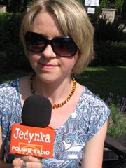 Magdalena Kopańska, doradca burmistrza Wielunia ds. promocji - oczywiście w naszyjniku z bursztynów
