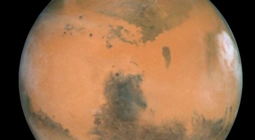 Widok Marsa. Zdjęcie z teleskopu Hubblea z 2005 roku, opisywane jako jedno z najostrzejszych zdjęć Czerwonej Planety