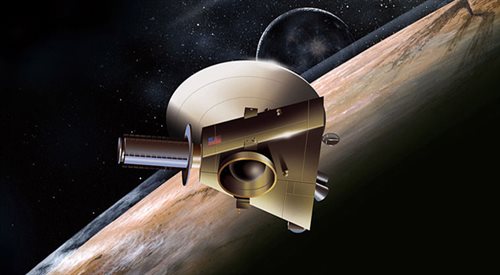 Wizualizacja sondy New Horizons zbliżającej się do Plutona