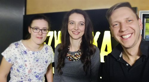 Kamila Dębczak, Lidia Gombos i Kuba Marcinowicz w studiu