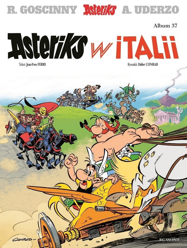 Okładki 37. tomu przygód Asteriksa i Obeliksa "Asteriks w Italii"