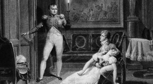 Obraz z połowy XIX wieku pod tytułem Rozwód Napoleona z Józefiną