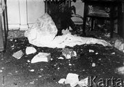 Wnętrza budynku KW PZPR - jeden ze zdemolowanych pokoi na piętrze. Radom, 25 czerwca 1976 
