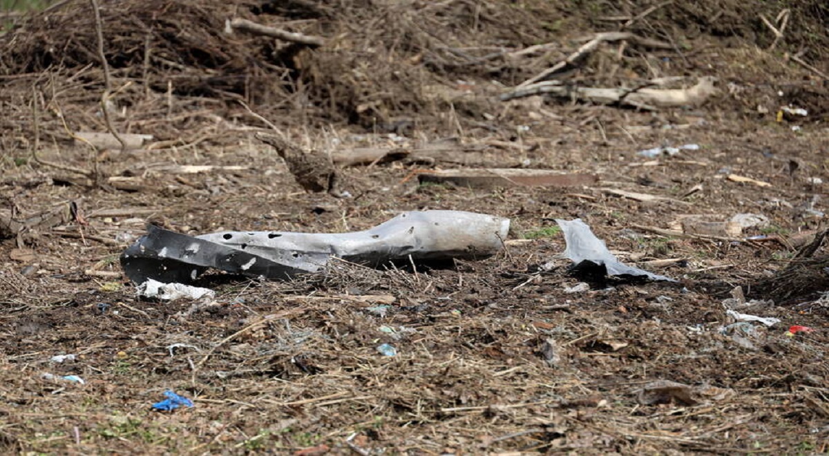 Missile debris in the botanical garden of the Odesa National University (Illustrative photo)