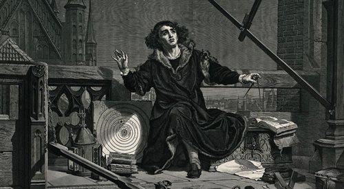 Drzeworyt przedstawiający Mikołaja Kopernika