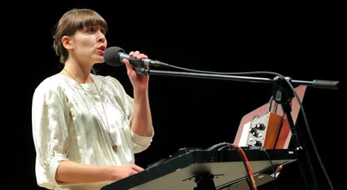 Ola Bilińska, której płyta Berjozkele - kołysanki jidysz zwyciężyła w konkursie Folkowy Fonogram Roku 2014, podczas Nowej Tradycji 2014