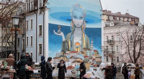 Mural w centrum Kijowa