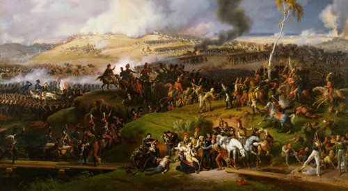 Bitwa pod Borodino przedstawiona na obrazie przez francuskiego malarza Louisa Lejeunea. 1822 rok