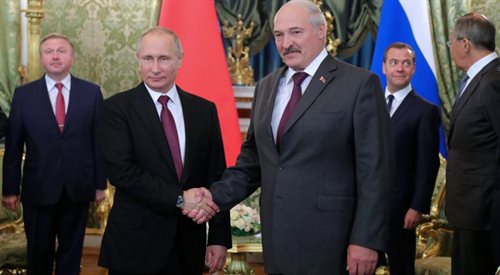 Aleksander Łukaszenka i Władimir Putin w Moskwie