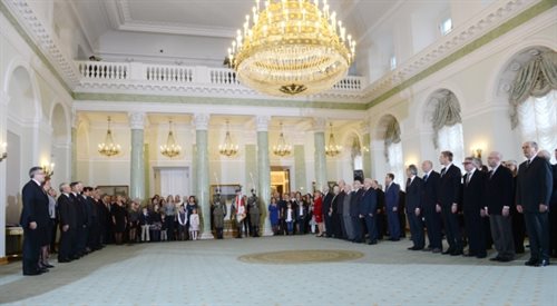 Wręczenie odznaczeń państwowych w Pałacu Prezydenckim w Warszawie, w 96. rocznicę odzyskania przez Polskę niepodległości