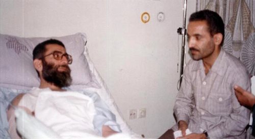 Od lewej: Ali Chamenei i Mohammad Ali Radżai, źr. wikipediacc