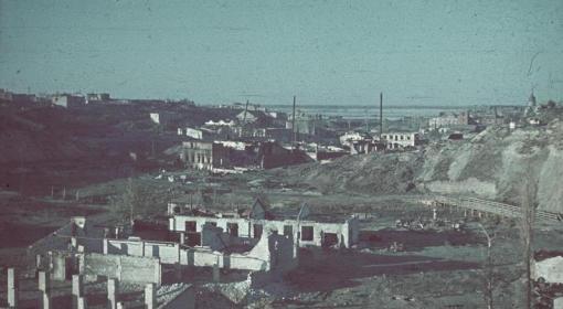 Panorama Stalingradu. Zdjęcie wykonane 23 września 1942 r. Fot. Wikimedia