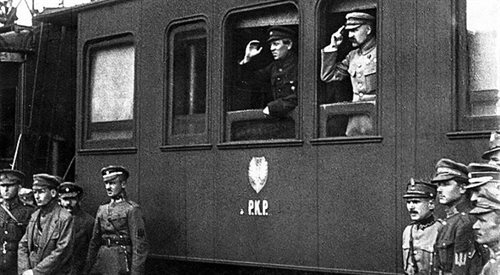 Symon Petlura i Józef Piłsudski w Winnicy