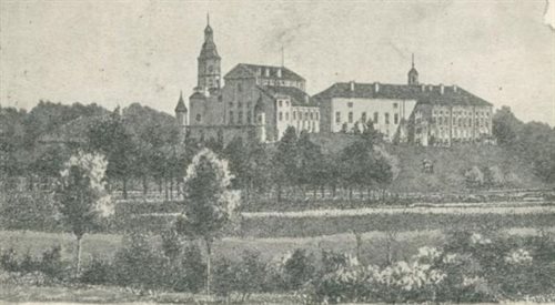Pocztówka z widokiem zamku w Nieświeżu. Lwów, 1912 rok.
