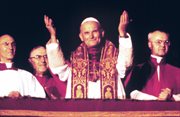 16.10.1978 - Karol Wojtyła tuż po tym, jak został wybrany przez konklawe na papieża. 