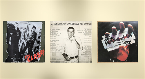 Okładki płyt (od lewej): The Clash, Live Songs i British Steel