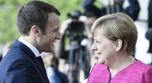 Prezydent Emmanuel Macron i kanclerz Niemiec Angela Merkel, 15 maja 2017 r.