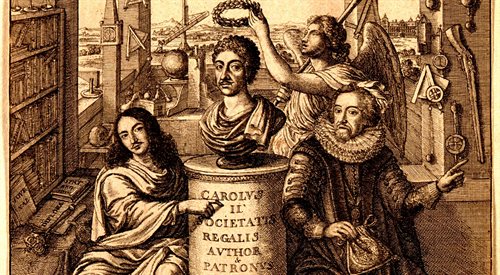Francis Bacon (na rycinie pierwszy z lewej) był jednym z najwybitniejszych przedstawicieli filozofii epoki odrodzenia i baroku