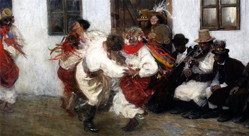 Oberek wg obrazu Teodora Axentowicza Kołomyjka. Czy ducha zanikającego wiejskiego tańca da się ożywić w nowoczesnej muzyce improwizowanej?