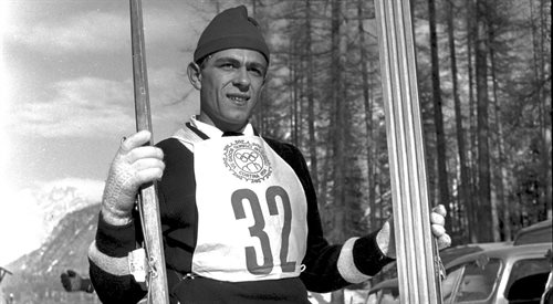 Franciszek Gąsienica-Groń podczas igrzysk w Cortina dAmpezzo