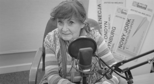 Barbara Krafftówna w studiu Polskiego Radia
